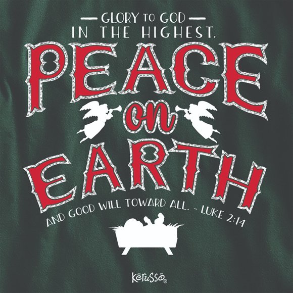 REDUCED!! "Peace On Earth" Kerusso Christmas L/S T-Shirt - Picture 2 of 2